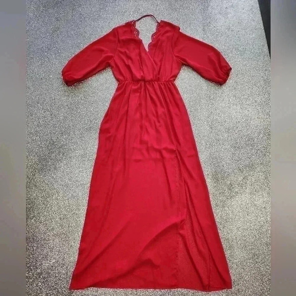 CURVY SENSE SUBRINA OPEN BACK  SHEER DRESS SIZE 1X - Picture 2 of 8